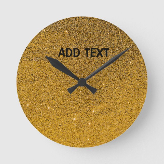 Reloj Redondo Mediano Detalles del purpurinoso dorado (Anverso)