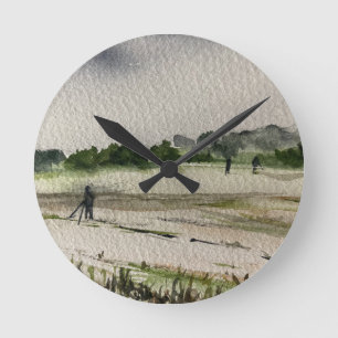 Reloj Redondo Mediano Detección metalizado En Los Campos