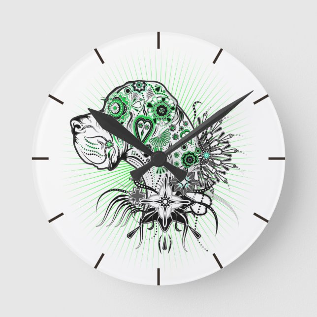 Reloj Redondo Mediano Deutsche Doggen Uhr (Anverso)