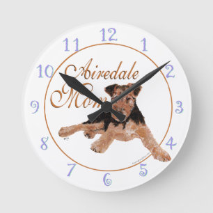 Reloj Redondo Mediano Día de la Madre Airedale Terrier