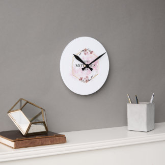 Reloj Redondo Mediano Día de la Madre Estética Rosa