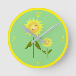 Reloj Redondo Mediano Día de la Madre girasoles