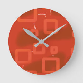 Reloj Redondo Mediano Día de San Valentín Rojo Geométrico Abstracto Capr