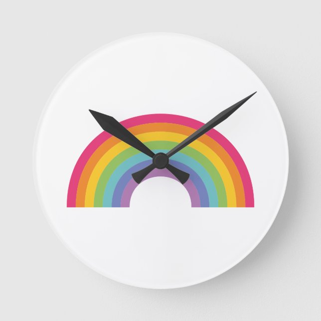 Reloj Redondo Mediano Día del Orgullo Arcoíris (Anverso)