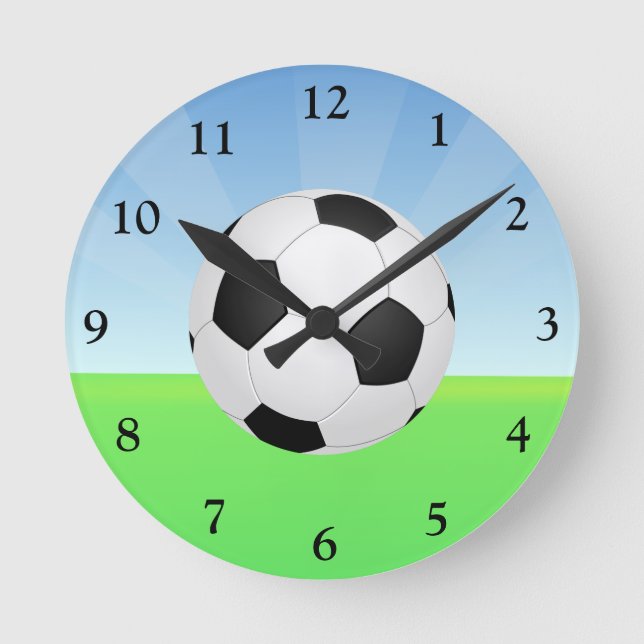 Reloj Redondo Mediano Día soleado de la bola de fútbol (Anverso)