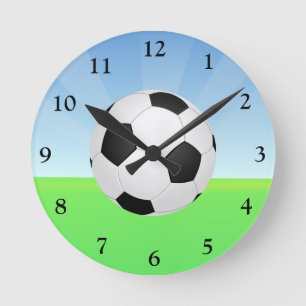 Reloj Redondo Mediano Día soleado de la bola de fútbol