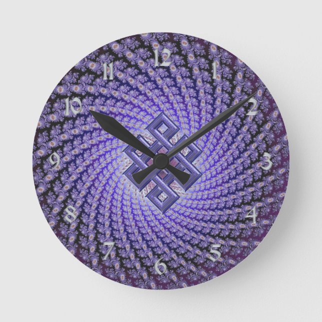 Reloj Redondo Mediano Diamante Celta Fractal Purple Spral (Anverso)