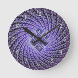 Reloj Redondo Mediano Diamante Celta Fractal Purple Spral