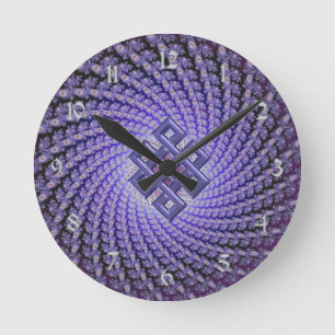 Reloj Redondo Mediano Diamante Celta Fractal Purple Spral