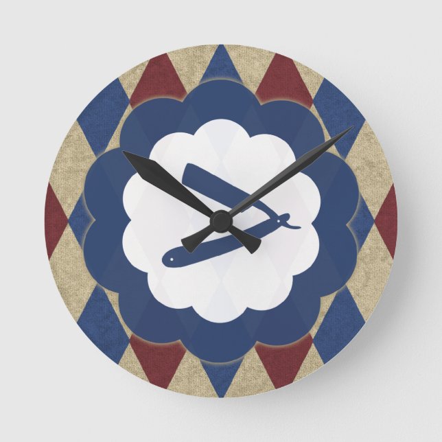 Reloj Redondo Mediano diamantes de barbería (Anverso)