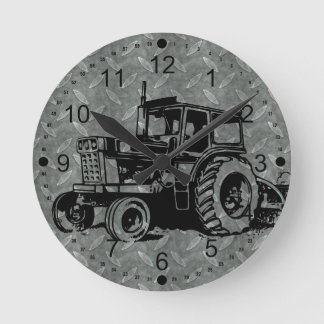 Reloj Redondo Mediano Diamond Plate Farm Tractor