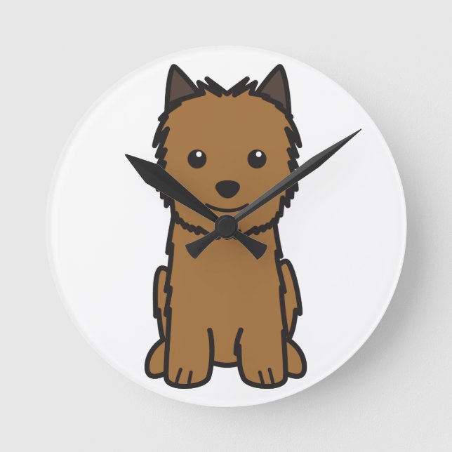 Reloj Redondo Mediano Dibujo animado del perro de Norwich Terrier (Anverso)