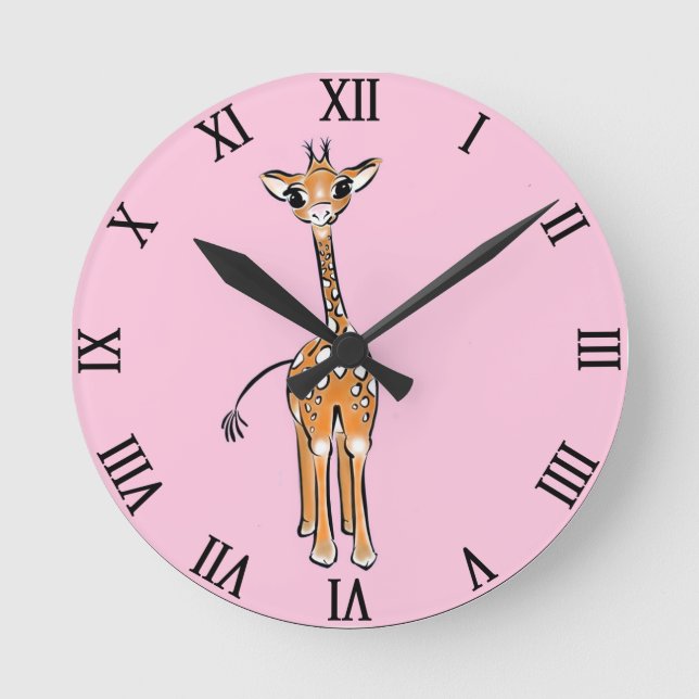 Reloj Redondo Mediano Dibujo de Baby Giraffe (Anverso)