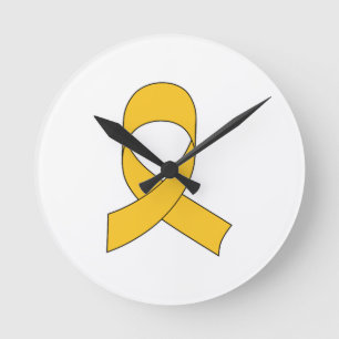 Reloj Redondo Mediano Dibujo de cinta de oro