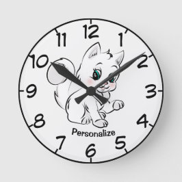 Reloj Redondo Mediano Dibujo de Personalizados de gatitos y Bonitos pers