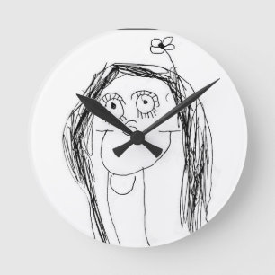 Reloj Redondo Mediano Dibujo de su hijo - regalo del Día de la madre