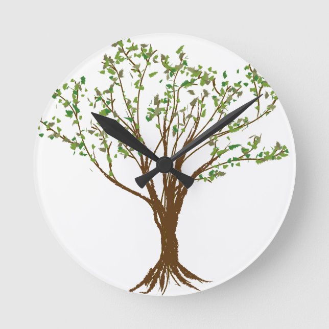 Reloj Redondo Mediano Dibujo del árbol (Anverso)