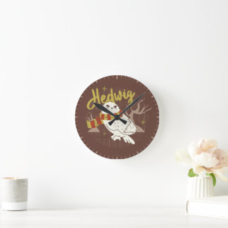 Reloj Redondo Mediano Dibujo del bosque caprichoso de Hedwig
