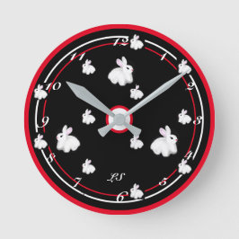 Reloj Redondo Mediano Dibujo digital conejos cortos LS 