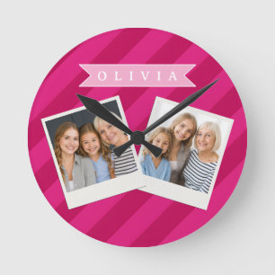 Reloj Redondo Mediano Dibujo Personalizado Divertido Lindo Moderno Raya