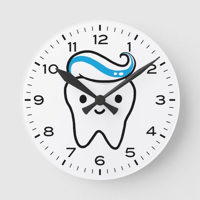 Reloj Redondo Mediano Diente cutáneo con pasta dental (Anverso)