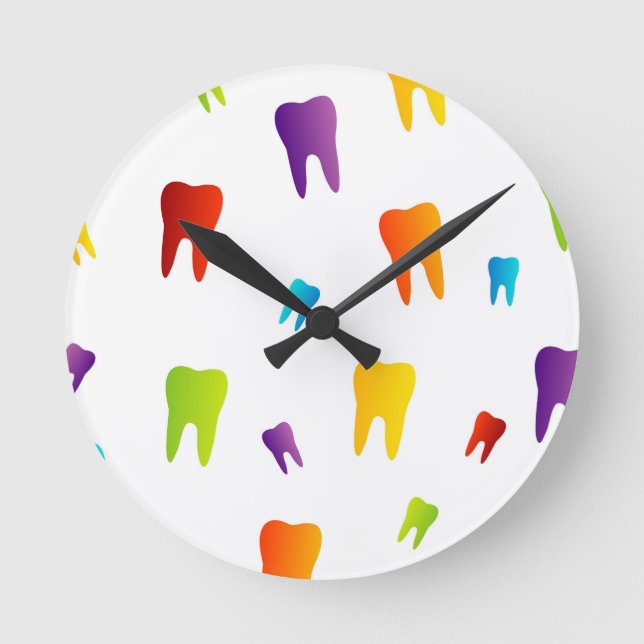 Reloj Redondo Mediano Dientes coloridos (Anverso)