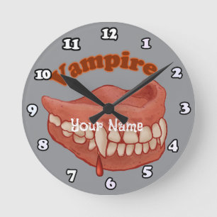 Reloj Redondo Mediano Dientes de vampiro viejos