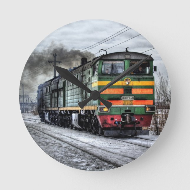 Reloj Redondo Mediano Diesel Locomotive Gifts for Train Lovers (Anverso)