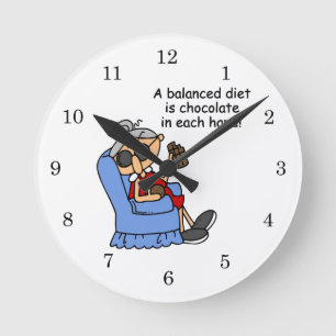 Reloj Redondo Mediano Dieta equilibrada de chocolate
