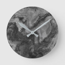 Reloj Redondo Mediano Difusión gris abstracta