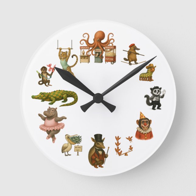 Reloj Redondo Mediano Dingaling Bros Circus acts (Anverso)