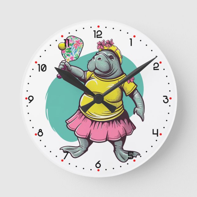 Reloj Redondo Mediano Dink Like a Lady Pickleball  (Anverso)