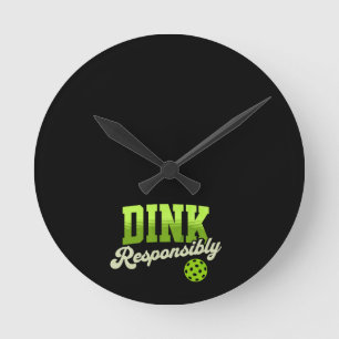 Reloj Redondo Mediano Dink Responsablemente Divertido Pickleball