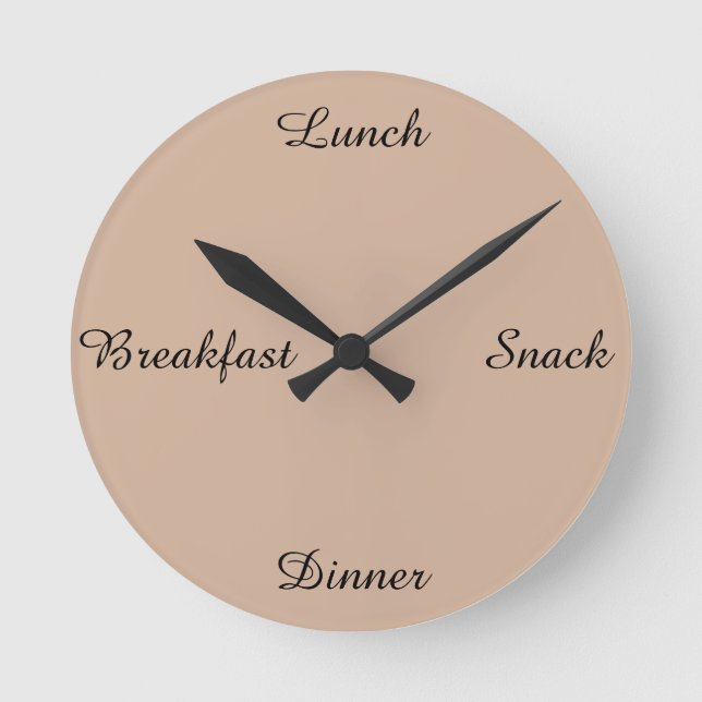 Reloj Redondo Mediano dinner~ WALLCLOCK. del bocado del almuerzo del (Anverso)
