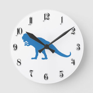 Reloj Redondo Mediano Dinosaurio azul