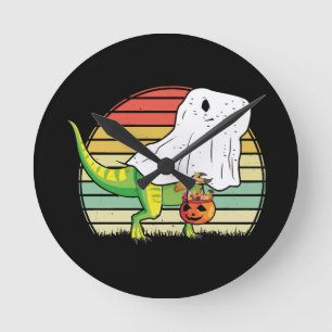 Reloj Redondo Mediano Dinosaurio Fantasma Divertido Halloween