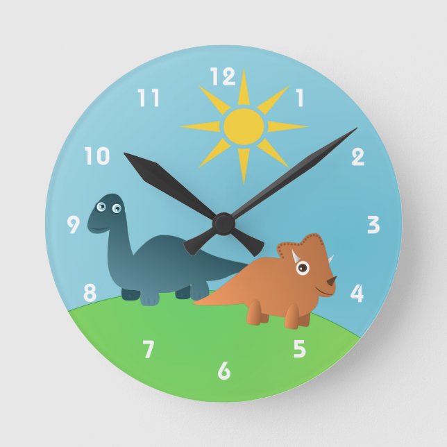 Reloj Redondo Mediano Dinosaurs (Anverso)