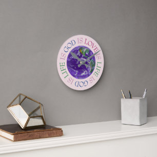 Reloj Redondo Mediano Dios es Amor es Vida