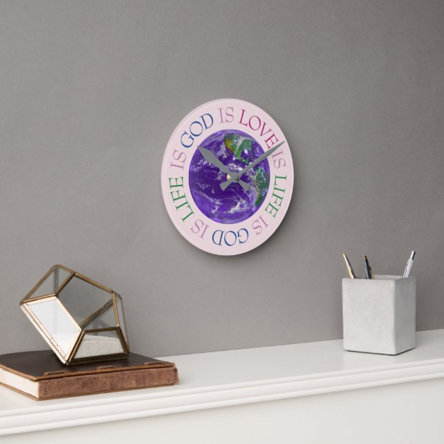 Reloj Redondo Mediano Dios es Amor es Vida (Oficina)