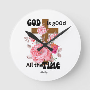 Reloj Redondo Mediano Dios es bueno todo el tiempo dicho cristiano