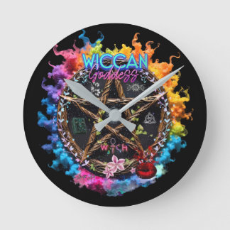 Reloj Redondo Mediano Diosa de Wiccan