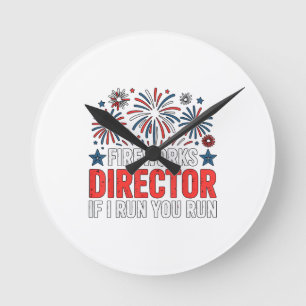 Reloj Redondo Mediano Director de fuegos artificiales del 4 de julio Si 