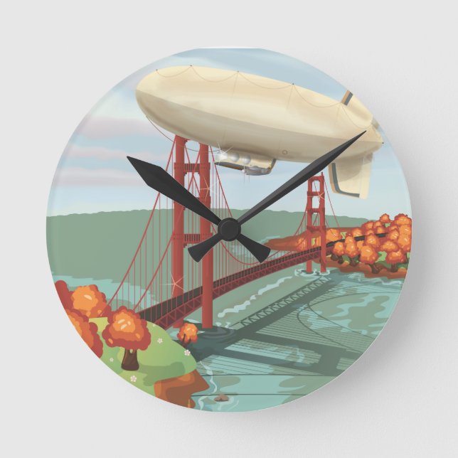 Reloj Redondo Mediano Dirigible Aerostático (Anverso)