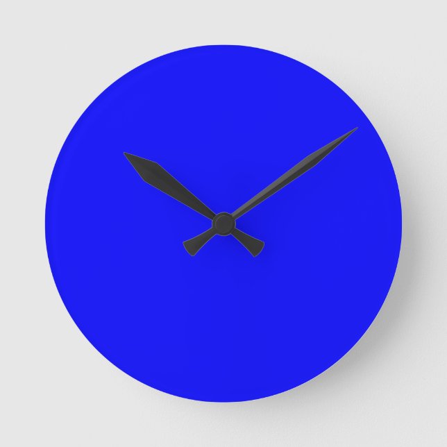 Reloj Redondo Mediano Diseñador personalizado de color azul (Anverso)