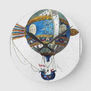Reloj Redondo Mediano Diseñe para un globo de aire caliente con un