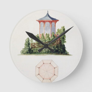 Reloj Redondo Mediano Diseñe para un pabellón en estilo oriental