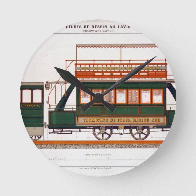 Reloj Redondo Mediano Diseñe para una tranvía del vapor, platee 126 'del (Anverso)