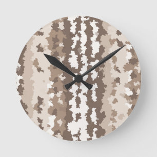 Reloj Redondo Mediano Diseño abstracto irregular de camuflaje tierra neu