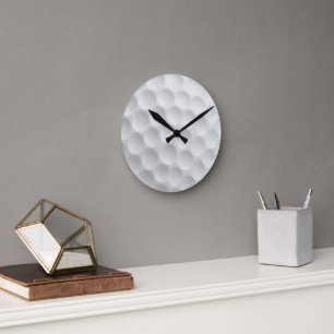 Reloj Redondo Mediano Diseño con hoyuelos de pelota de golf blanca