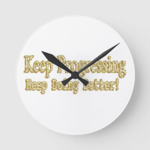 Reloj Redondo Mediano Diseño Cuto Acerca De "Seguir Avanzando". Comprar
